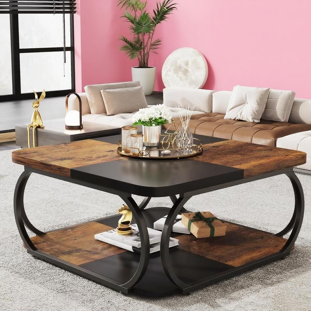 Sustainable Living Usa - Handgefertigter, langlebiger, moderner Massivholz-Couchtisch mit nachhaltigem