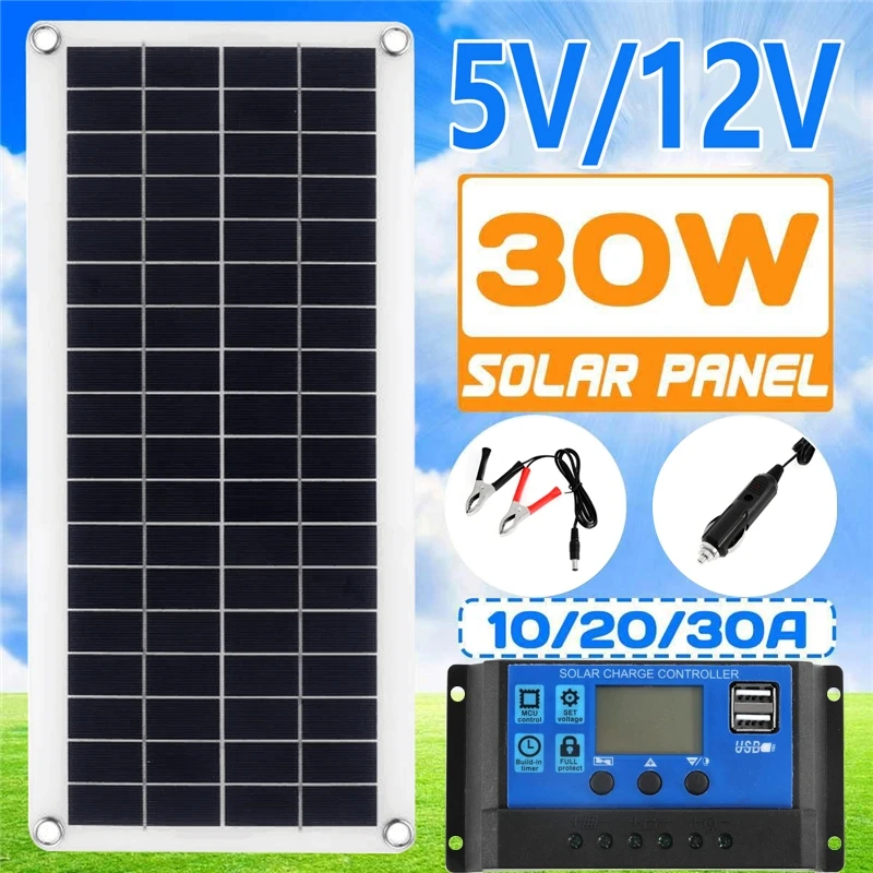 Solar Panel Kit 30W 12V Dual U – Solar Charger Panel Foldable Bewertung und Preis